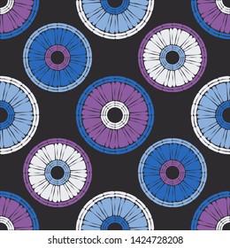 Polka dots seamless pattern. Mosaic of ethnic figures. Patterned texture. Geometric background. Can be used for wallpaper, textile, invitation card, wrapping, web page background.