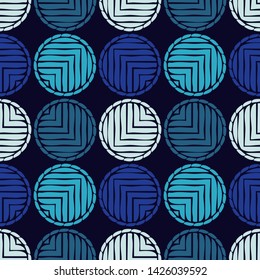 Polka dots seamless pattern. Mosaic of ethnic figures. Patterned texture. Geometric background. Can be used for wallpaper, textile, invitation card, wrapping, web page background.