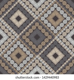 Polka dots seamless pattern. Mosaic of ethnic figures. Patterned texture. Geometric background. Can be used for wallpaper, textile, invitation card, wrapping, web page background.