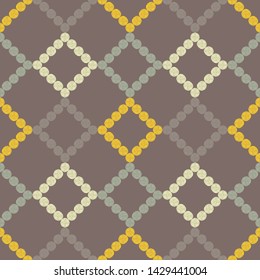 Polka dots seamless pattern. Mosaic of ethnic figures. Patterned texture. Geometric background. Can be used for wallpaper, textile, invitation card, wrapping, web page background.