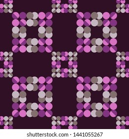 Polka dots seamless pattern. Mosaic of ethnic figures. Patterned texture. Geometric background. Can be used for wallpaper, textile, invitation card, wrapping, web page background.