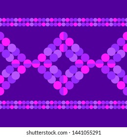 Polka dots seamless pattern. Mosaic of ethnic figures. Patterned texture. Geometric background. Can be used for wallpaper, textile, invitation card, wrapping, web page background.