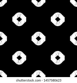 Polka dots seamless pattern. Mosaic of ethnic figures. Patterned texture. Geometric background. Can be used for wallpaper, textile, invitation card, wrapping, web page background.