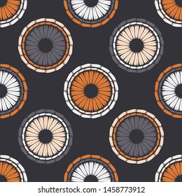 Polka dots seamless pattern. Mosaic of ethnic figures. Patterned texture. Geometric background. Can be used for wallpaper, textile, invitation card, wrapping, web page background.