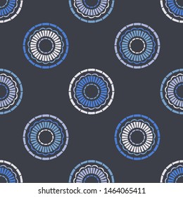 Polka dots seamless pattern. Mosaic of ethnic figures. Patterned texture. Geometric background. Can be used for wallpaper, textile, invitation card, wrapping, web page background.