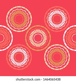 Polka dots seamless pattern. Mosaic of ethnic figures. Patterned texture. Geometric background. Can be used for wallpaper, textile, invitation card, wrapping, web page background.
