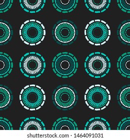 Polka dots seamless pattern. Mosaic of ethnic figures. Patterned texture. Geometric background. Can be used for wallpaper, textile, invitation card, wrapping, web page background.