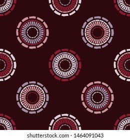 Polka dots seamless pattern. Mosaic of ethnic figures. Patterned texture. Geometric background. Can be used for wallpaper, textile, invitation card, wrapping, web page background.