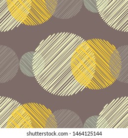 Polka dots seamless pattern. Mosaic of ethnic figures. Patterned texture. Geometric background. Can be used for wallpaper, textile, invitation card, wrapping, web page background.