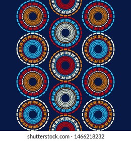 Polka dots seamless pattern. Mosaic of ethnic figures. Patterned texture. Geometric background. Can be used for wallpaper, textile, invitation card, wrapping, web page background.