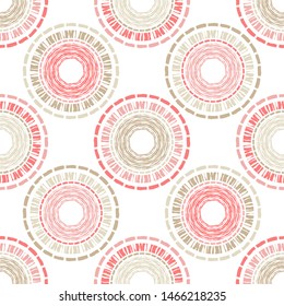 Polka dots seamless pattern. Mosaic of ethnic figures. Patterned texture. Geometric background. Can be used for wallpaper, textile, invitation card, wrapping, web page background.