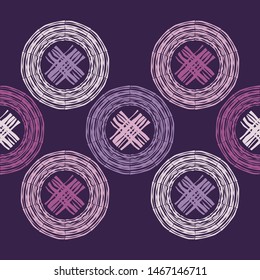 Polka dots seamless pattern. Mosaic of ethnic figures. Patterned texture. Geometric background. Can be used for wallpaper, textile, invitation card, wrapping, web page background.