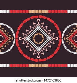 Polka dots seamless pattern. Mosaic of ethnic figures. Patterned texture. Geometric background. Can be used for wallpaper, textile, invitation card, wrapping, web page background.