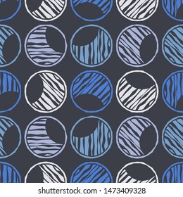 Polka dots seamless pattern. Mosaic of ethnic figures. Patterned texture. Geometric background. Can be used for wallpaper, textile, invitation card, wrapping, web page background.