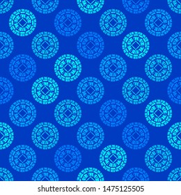 Polka dots seamless pattern. Mosaic of ethnic figures. Patterned texture. Geometric background. Can be used for wallpaper, textile, invitation card, wrapping, web page background.