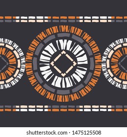 Polka dots seamless pattern. Mosaic of ethnic figures. Patterned texture. Geometric background. Can be used for wallpaper, textile, invitation card, wrapping, web page background.