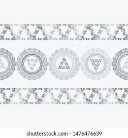 Polka dots seamless pattern. Mosaic of ethnic figures. Patterned texture. Geometric background. Can be used for wallpaper, textile, invitation card, wrapping, web page background.