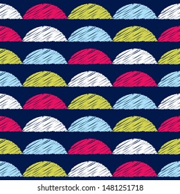 Polka dots seamless pattern. Mosaic of ethnic figures. Patterned texture. Geometric background. Can be used for wallpaper, textile, invitation card, wrapping, web page background.
