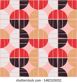 Polka dots seamless pattern. Mosaic of ethnic figures. Patterned texture. Geometric background. Can be used for wallpaper, textile, invitation card, wrapping, web page background.