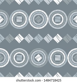 Polka dots seamless pattern. Mosaic of ethnic figures. Patterned texture. Geometric background. Can be used for wallpaper, textile, invitation card, wrapping, web page background.