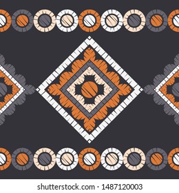 Polka dots seamless pattern. Mosaic of ethnic figures. Patterned texture. Geometric background. Can be used for wallpaper, textile, invitation card, wrapping, web page background.