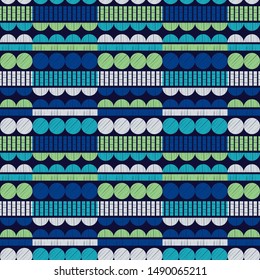 Polka dots seamless pattern. Mosaic of ethnic figures. Patterned texture. Geometric background. Can be used for wallpaper, textile, invitation card, wrapping, web page background.