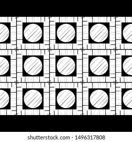 Polka dots seamless pattern. Mosaic of ethnic figures. Patterned texture. Geometric background. Can be used for wallpaper, textile, invitation card, wrapping, web page background.