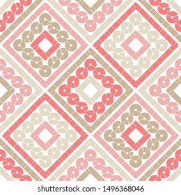 Polka dots seamless pattern. Mosaic of ethnic figures. Patterned texture. Geometric background. Can be used for wallpaper, textile, invitation card, wrapping, web page background.