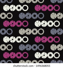 Polka dots seamless pattern. Mosaic of ethnic figures. Patterned texture. Geometric background. Can be used for wallpaper, textile, invitation card, wrapping, web page background.