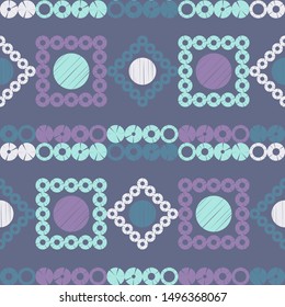 Polka dots seamless pattern. Mosaic of ethnic figures. Patterned texture. Geometric background. Can be used for wallpaper, textile, invitation card, wrapping, web page background.