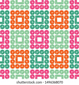 Polka dots seamless pattern. Mosaic of ethnic figures. Patterned texture. Geometric background. Can be used for wallpaper, textile, invitation card, wrapping, web page background.