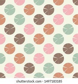 Polka dots seamless pattern. Mosaic of ethnic figures. Patterned texture. Geometric background. Can be used for wallpaper, textile, invitation card, wrapping, web page background.