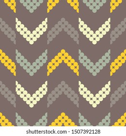 Polka dots seamless pattern. Mosaic of ethnic figures. Patterned texture. Geometric background. Can be used for wallpaper, textile, invitation card, wrapping, web page background.