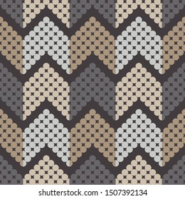 Polka dots seamless pattern. Mosaic of ethnic figures. Patterned texture. Geometric background. Can be used for wallpaper, textile, invitation card, wrapping, web page background.