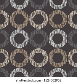 Polka dots seamless pattern. Mosaic of ethnic figures. Patterned texture. Geometric background. Vector illustration for web design or print.