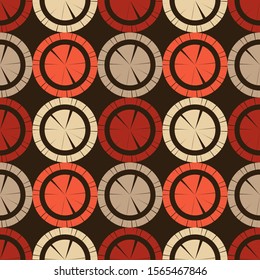 Polka dots seamless pattern. Mosaic of ethnic figures. Geometric background. Vector illustration for web design or print.