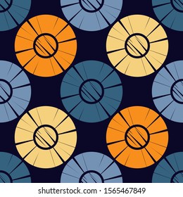 Polka dots seamless pattern. Mosaic of ethnic figures. Geometric background. Vector illustration for web design or print.