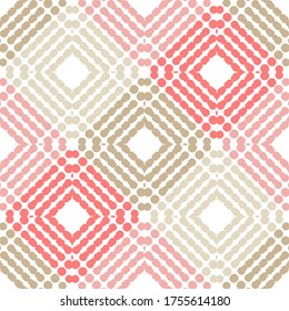 Polka dots seamless pattern. Mosaic of ethnic figures. Patterned texture. Geometric background. Vector illustration for web design or print.