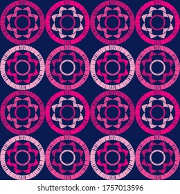 Polka dots seamless pattern. Mosaic of ethnic figures. Patterned texture. Geometric background. Vector illustration for web design or print.