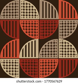 Polka dots seamless pattern. Mosaic of ethnic figures. Patterned texture. Geometric background. Vector illustration for web design or print.