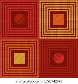 Polka dots seamless pattern. Mosaic of ethnic figures. Patterned texture. Geometric background. Vector illustration for web design or print.