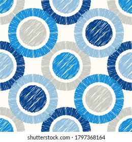Polka dots seamless pattern. Mosaic of ethnic figures. Patterned texture. Geometric background. Vector illustration for web design or print.