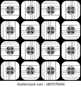 Polka dots seamless pattern. Mosaic of ethnic figures. Patterned texture. Geometric background. Vector illustration for web design or print.