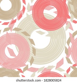 Polka dots seamless pattern. Mosaic of ethnic figures. Patterned texture. Geometric background. Vector illustration for web design or print.