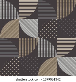 Polka dots seamless pattern. Mosaic of ethnic figures. Patterned texture. Geometric background. Vector illustration for web design or print.