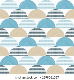 Polka dots seamless pattern. Mosaic of ethnic figures. Patterned texture. Geometric background. Vector illustration for web design or print.