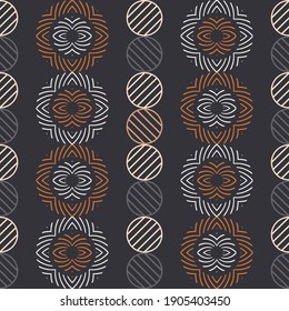 Polka dots seamless pattern. Mosaic of ethnic figures. Patterned texture. Geometric background. Vector illustration for web design or print.