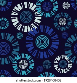 El polka tiene un patrón impecable. Mosaico de figuras étnicas. Textura con patrones. Fondo geométrico. Ilustración vectorial para diseño web o impresión.