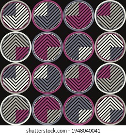 Polka dots seamless pattern. Mosaic of ethnic figures. Patterned texture. Geometric background. Vector illustration for web design or print.