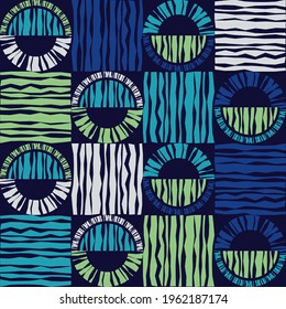 Polka dots seamless pattern. Mosaic of ethnic figures. Patterned texture. Geometric background. Vector illustration for web design or print.